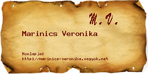 Marinics Veronika névjegykártya